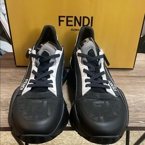Fendi Black Sneakers Luxurious Leather Design